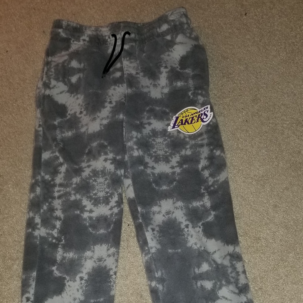 OFFICIAL NBA GEAR ! Black wash Tie Dye Lakers Sweatpants